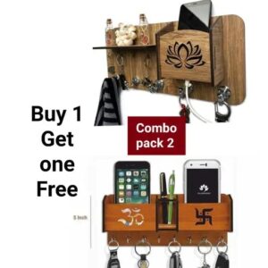 OM & Single Flower Combo Key Holder (Pack of 2)