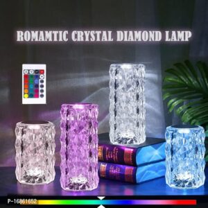 Touch Diamond Crystal Lamp,Crystal Rose Lamp,16 Color RGB Changing LED Lights Table Lamp (10 cm, Multicolor)