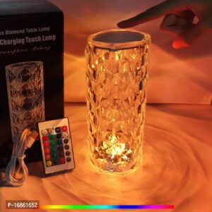 Touch Diamond Crystal Lamp,Crystal Rose Lamp,16 Color RGB Changing LED Lights Table Lamp (10 cm, Multicolor)