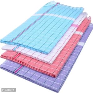 Cotton Multicoloured Bath Towels -Pack Of 4