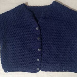 Handmade Woolen Ladies Blouse – Classic Navy Blue with Button Detailing | Elegant Winter Wear