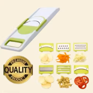 6 in 1 Slicer & Grater with Safety Holder & Extra Sharp V Blade