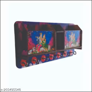 D.P Collection Premium Unique Stylish 2 Box Radha Krishna Wooden Key Holder