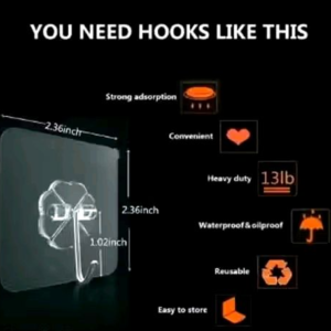 Wall Hooks for Hanging Strong Hook for Wall – 50 Pcs