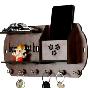 Wooden key holder for home and office decor