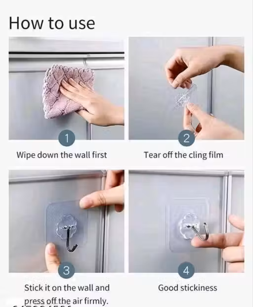 Wall Adhesive stick hook (pack of 10) - Image 3