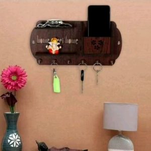 Wooden key holder for home and office decor