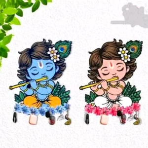 Little Krishna Combo Wooden Wall Key Holder – Pack Of 2